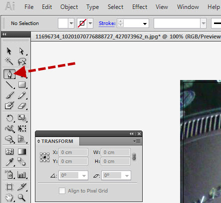 ตัดภาพบางส่วนด้วยโปรแกรม Illustrator 02