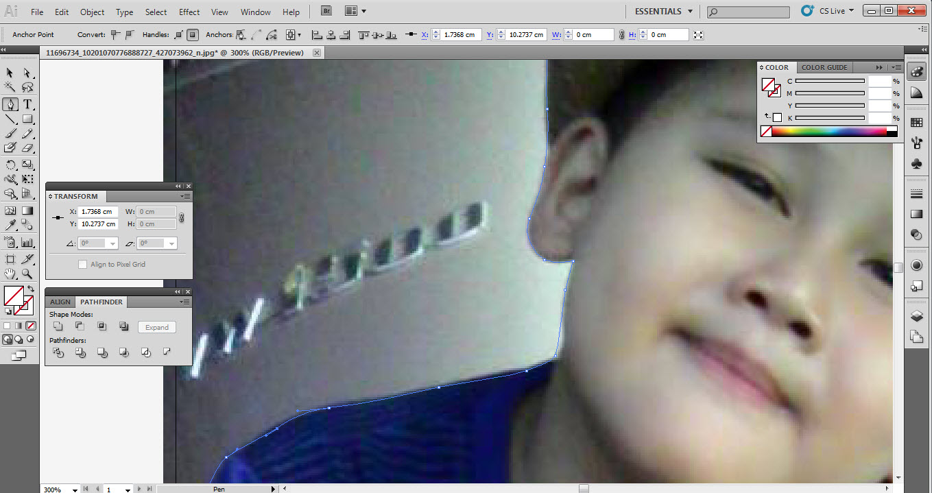 ตัดภาพบางส่วนด้วยโปรแกรม Illustrator 04