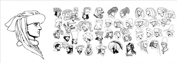 ใบหน้าคน ลายเส้น