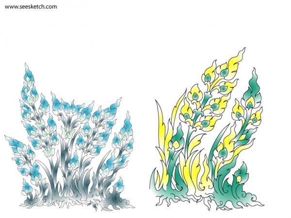 ลายไทย รวงข้าว