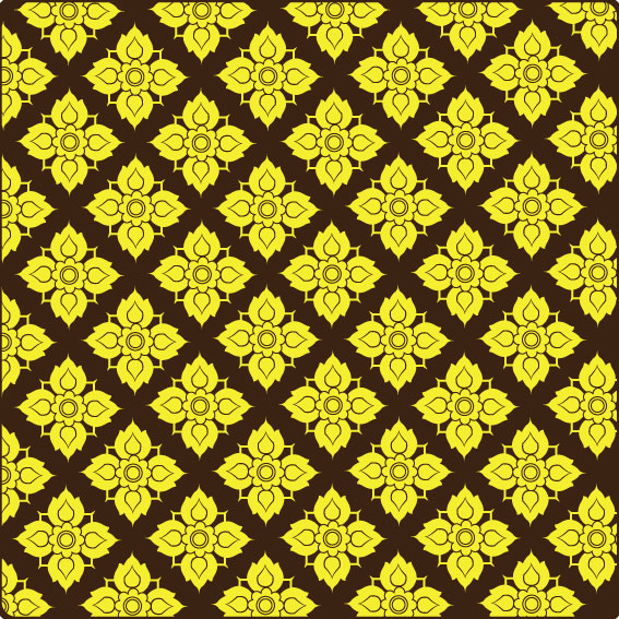 ลายไทยแพทเทิร์น ลายดอกพุดตาน