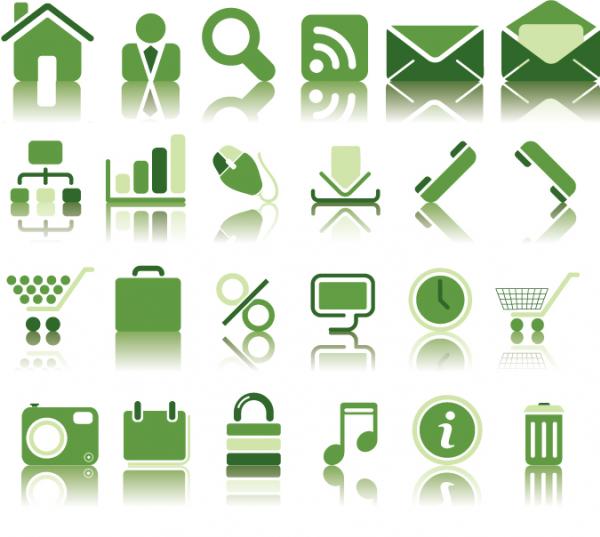 ไอคอน เว็บไซต์ สีเขียว