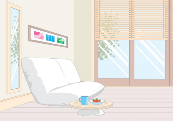 มุมพักผ่อน โซฟา สีขาว