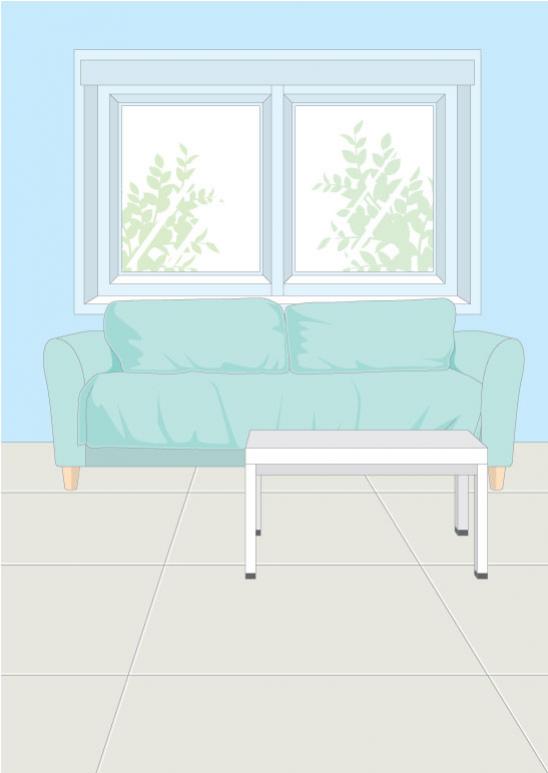 ห้องรับแขก โซฟากับโต๊ะ