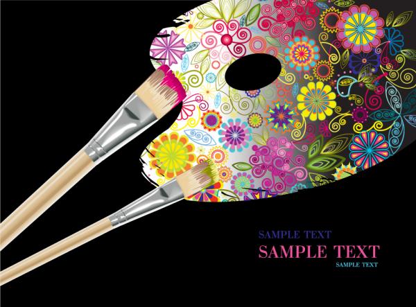 ดีไซน์พู่กัน จานสี