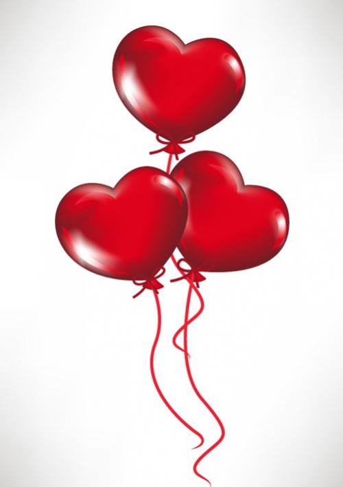 ลูกโป่ง รูปหัวใจ สีแดง